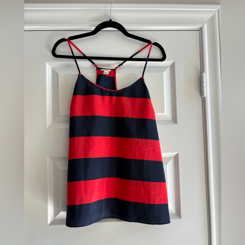 J. Crew Vibrant Red and Navy Layering Tank